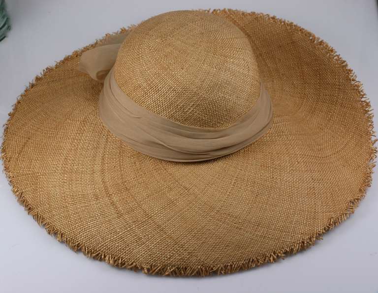 Women's Madame Paulette Haute Couture Woven Fringed Straw Hat
