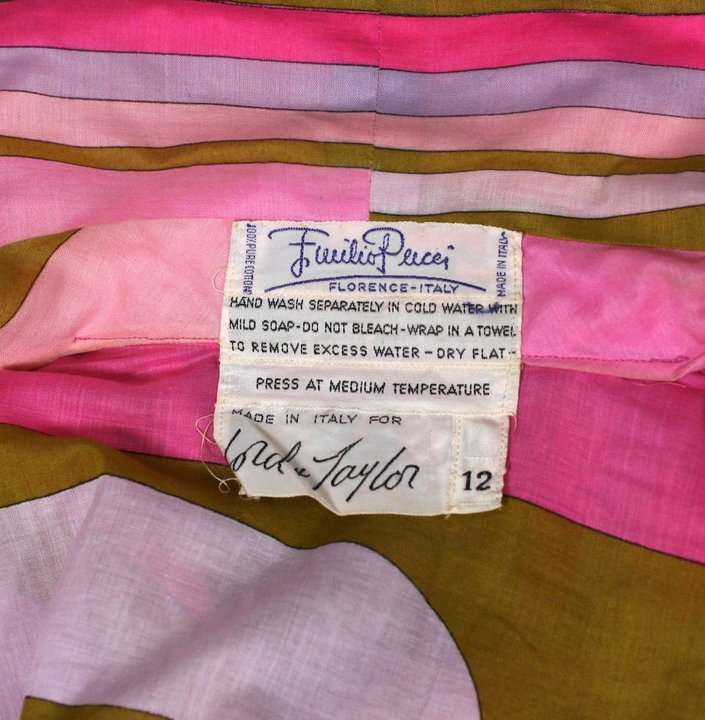 Emilio Pucci Pastel Cotton Blouse In Excellent Condition In New York, NY