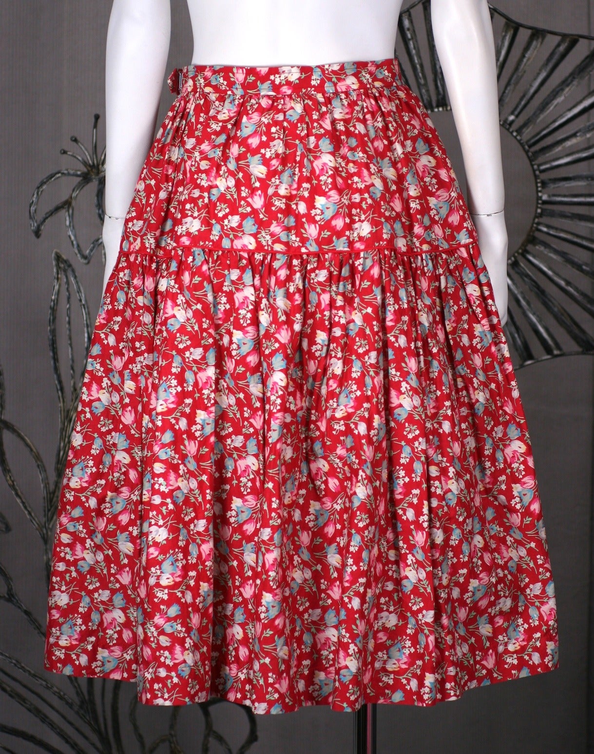 YSL Folkloric Floral Skirt In Excellent Condition In New York, NY
