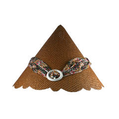 Vintage 1950's Woven Straw Sun Visor