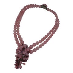 Halskette mit rosa Amythest-Pate de Verre-Muster von Louis Rousselet