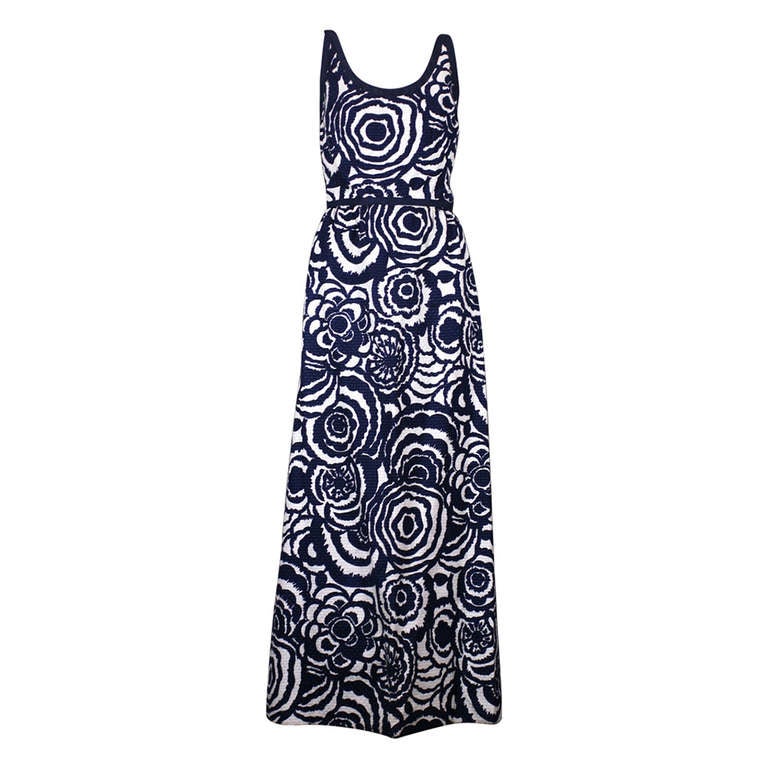 Dufy Inspired Cotton Pique Print Gown