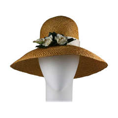 Vintage Madame Paulette  Haute Couture  Straw Hat