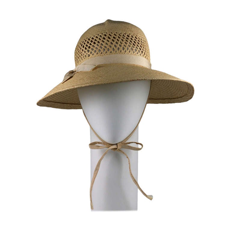 Madame Paulette Haute Couture Lattice Woven Straw Hat
