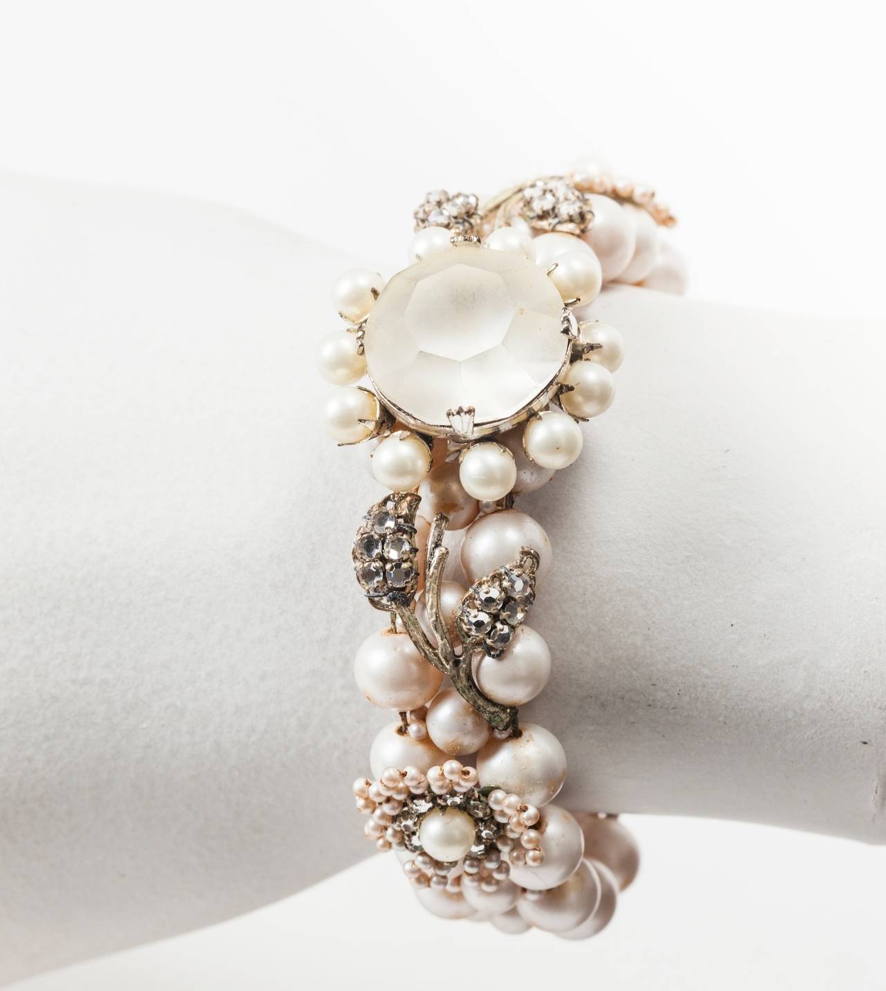 Miriam Haskell Bracelet en perles et diamants en vente 1