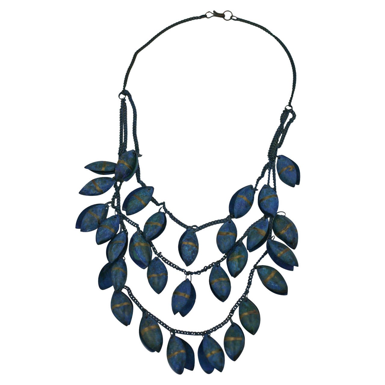 Layered Patinaed Pod Necklace