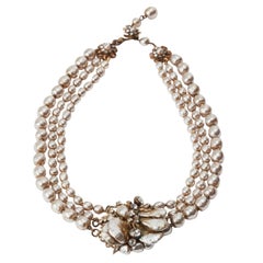 Retro Miriam Haskell Classic Baroque Pearl Necklace