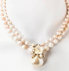 Miriam Haskell Pearl Seashell Necklace