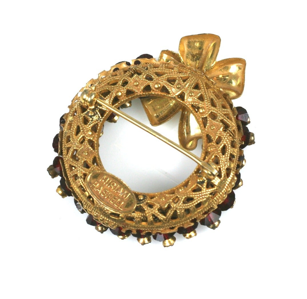 Miriam Haskell Holiday Wreath Brooch