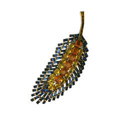 Massive Deco Trifari Feather Spray 5