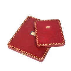 Pair of Cartier Leather Presentation Boxes