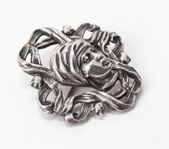 Art Nouveau Maiden Brooch