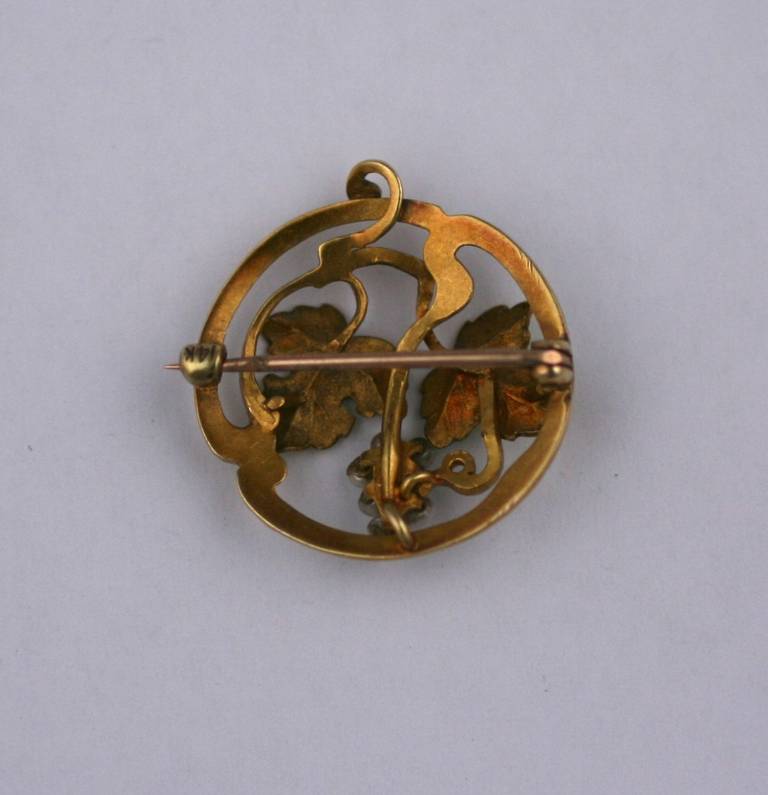 Art Nouveau Grape Brooch
