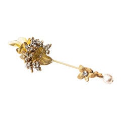 Miriam Haskell Citrine Stickpin Brooch