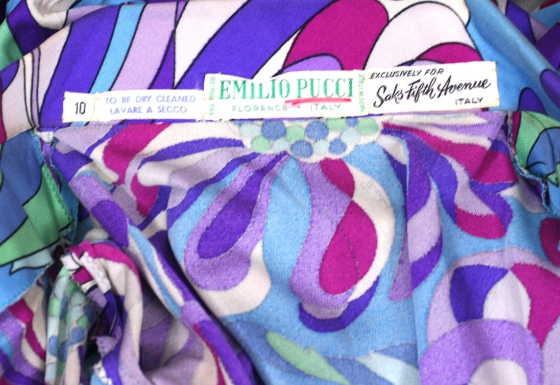 Women's Emilio Pucci Side Slit Shirtwaist For Sale