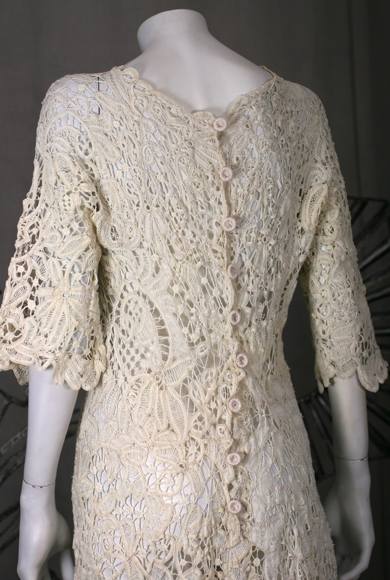 Early Hand Crochet Floral Gown with Train 2