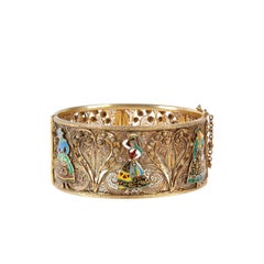 Antique Topazio Silver Gilt Filigree Cuff