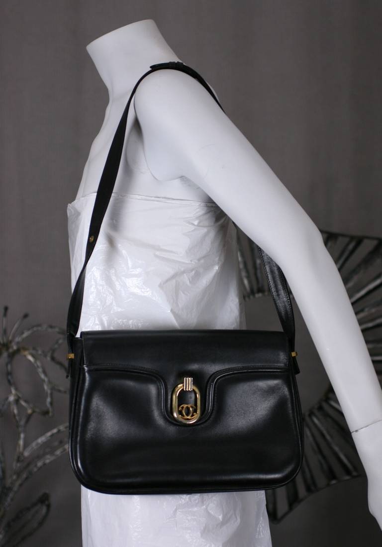 Gucci Black Calf Logo Clasp Bag 1