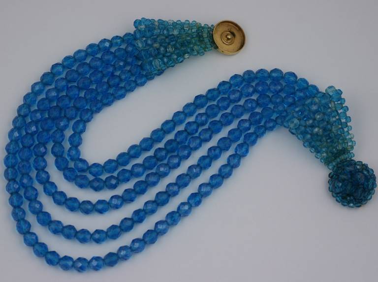 Donna Collana con fiocco di cristallo blu di Coppola e Toppo in vendita