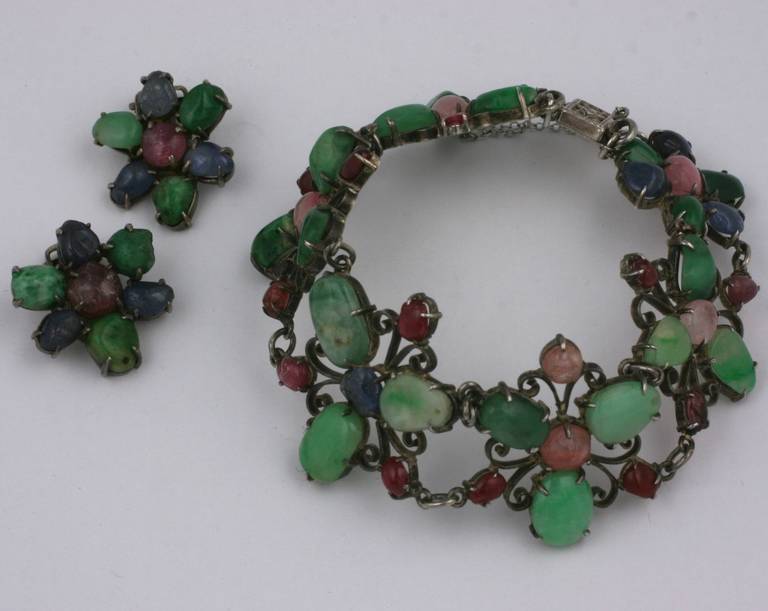 Jade, Sapphire and Tourmaline Deco Suite In Excellent Condition In New York, NY