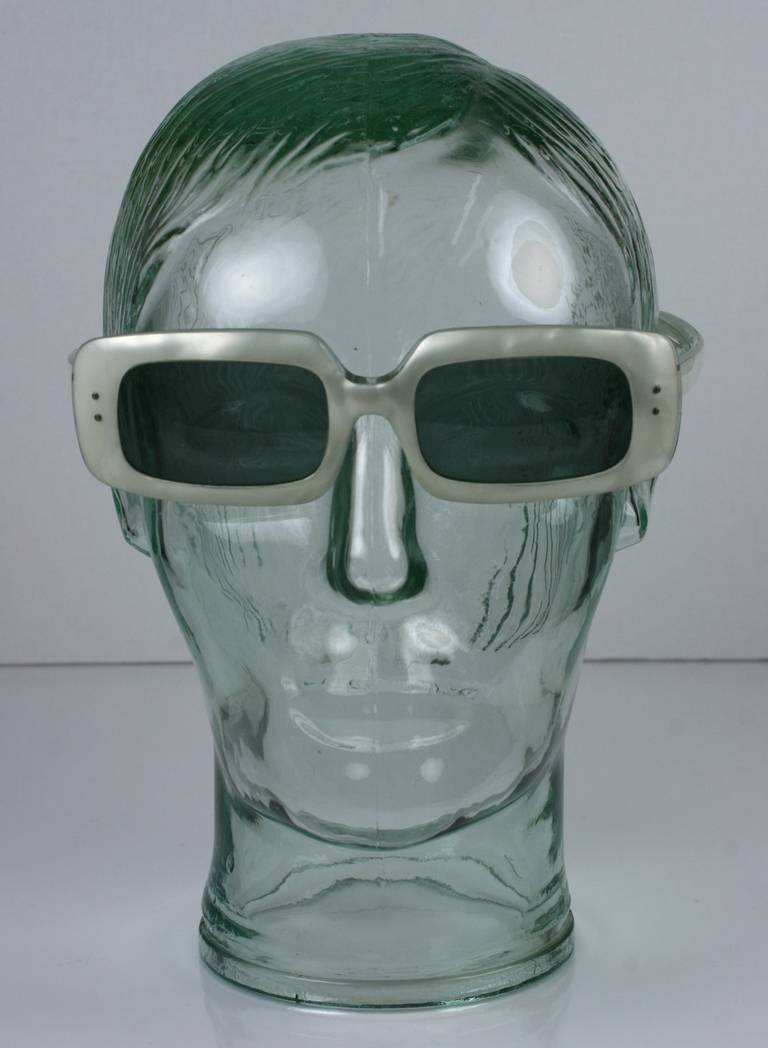 French Pearlized Mod Sunglasses from the 1960's. Deep green shades. 
6