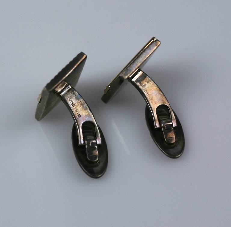 Sterling and Gold Tailored Cufflinks In Excellent Condition For Sale In New York, NY