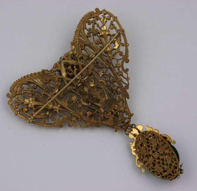 Miriam Haskell Stomacher Inspired 18th Century Revival Brooch In Excellent Condition In New York, NY