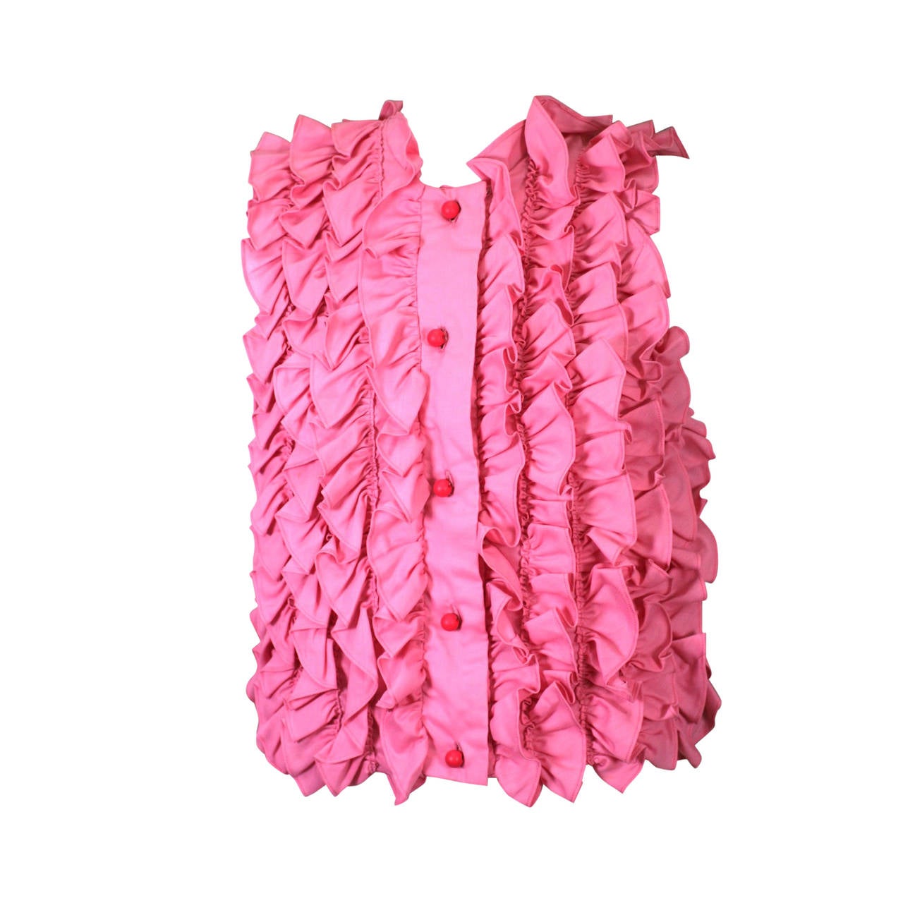 Pink Ruffled Sleeveless Blouse