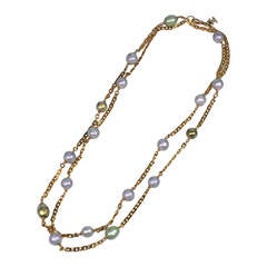 Chanel Sautoir with Lilac and Celadon Pearls 11