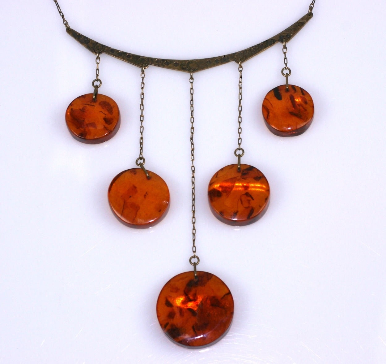 Amber Drop Modernist Neckalce In Excellent Condition For Sale In New York, NY