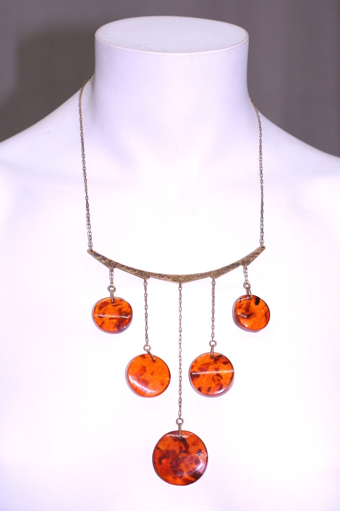 Women's Amber Drop Modernist Neckalce For Sale