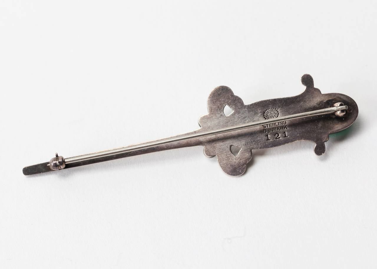 Geblümte Knospenbrosche aus Crysophrase von Georg Jensen im Zustand „Hervorragend“ im Angebot in New York, NY