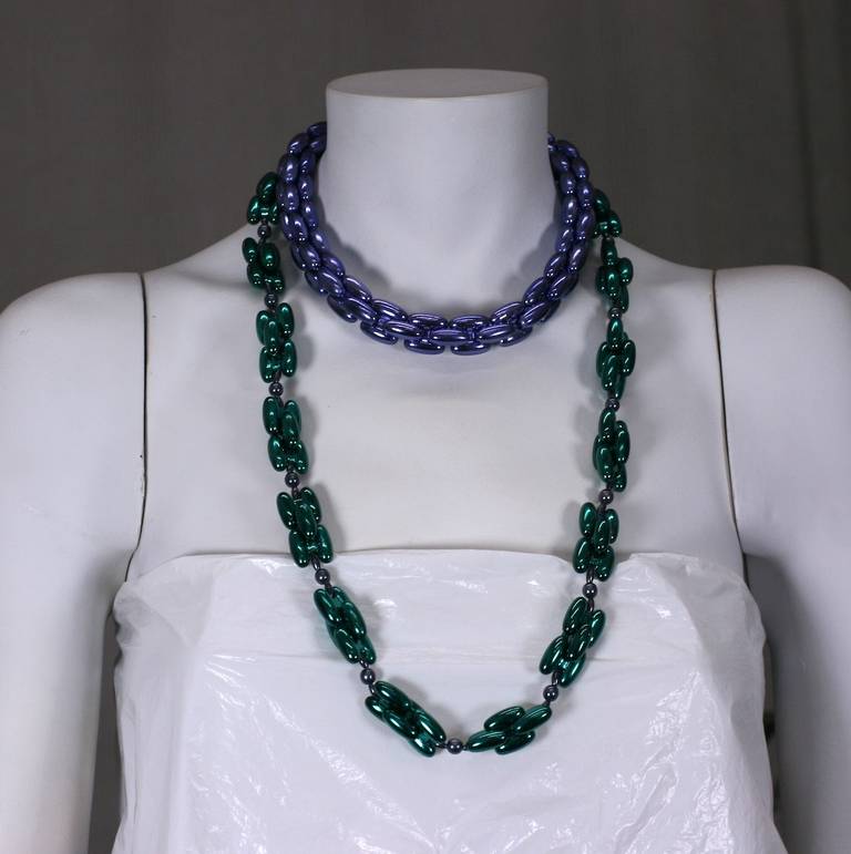 Miriam Haskell Schillernde grüne Perlen Damen im Angebot