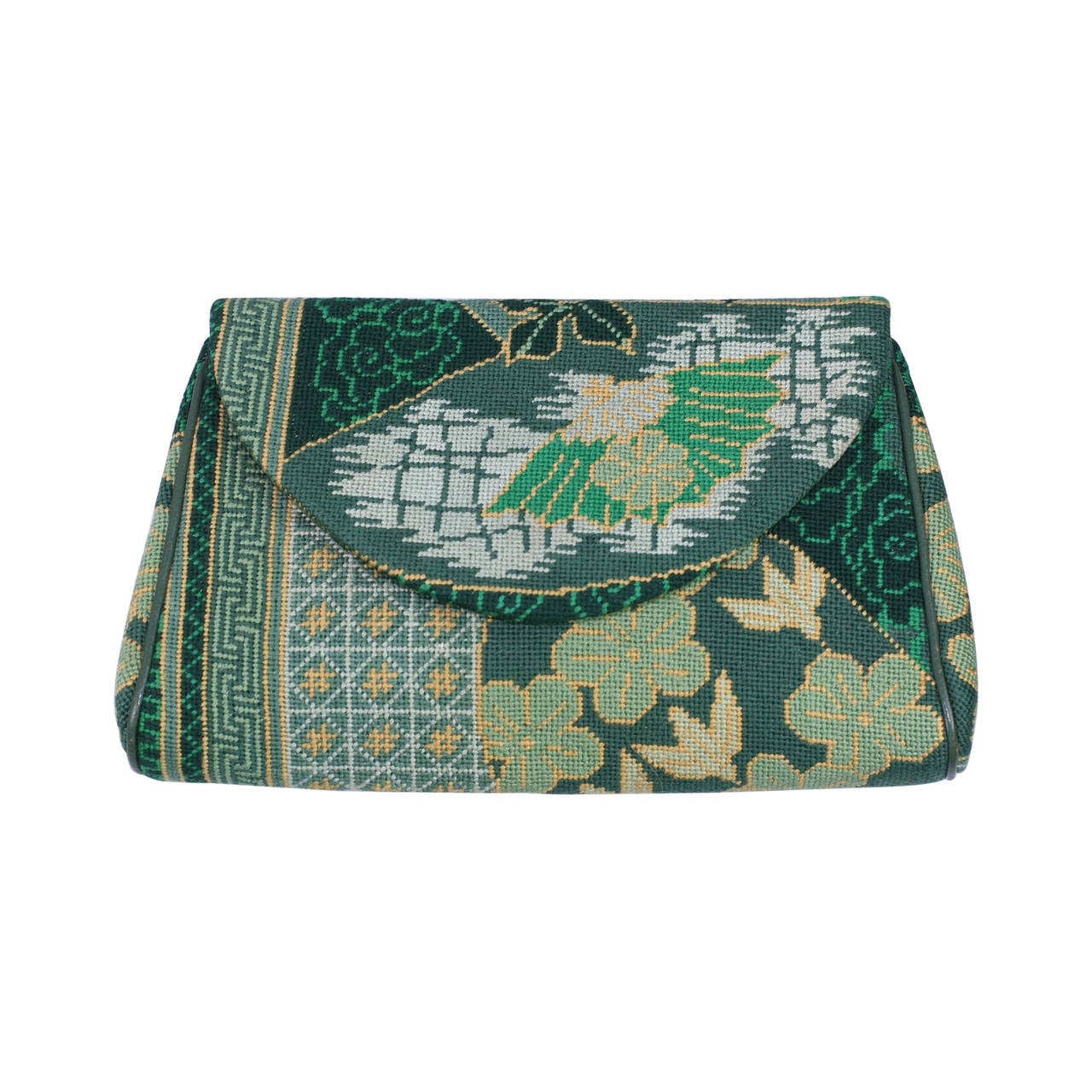 Unusual Needlepoint Clutch, Jacomo, Paris at 1stDibs