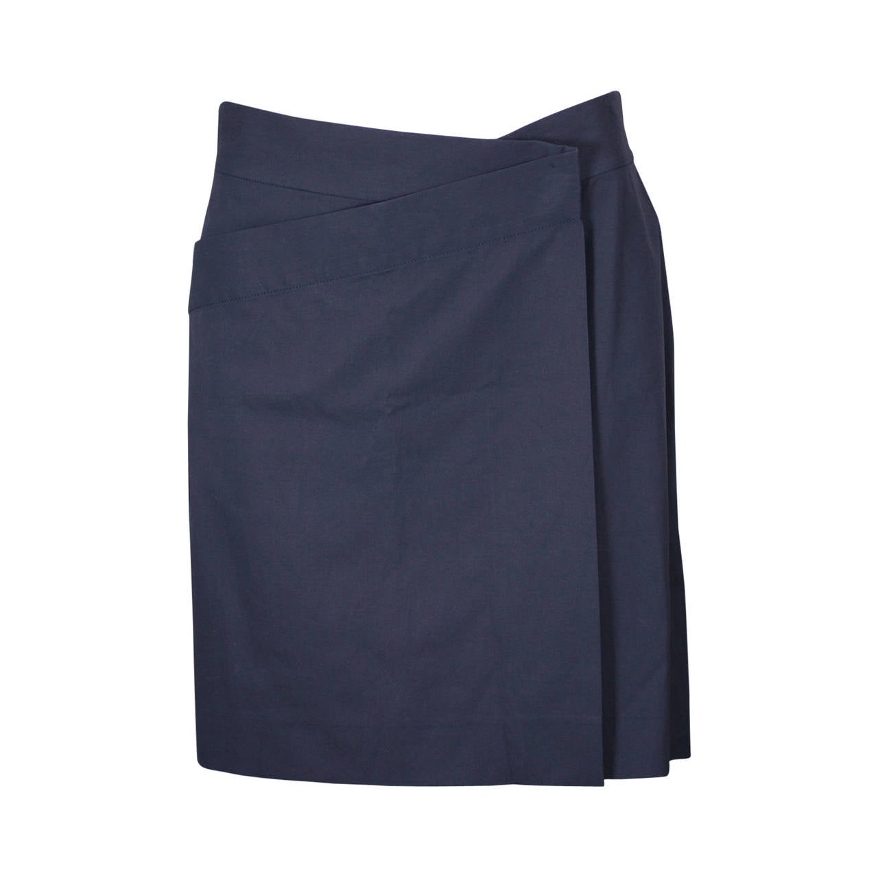 Jil Sander Minimalist Cotton Poplin Wrap Skirt For Sale