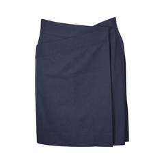 Retro Jil Sander Minimalist Cotton Poplin Wrap Skirt