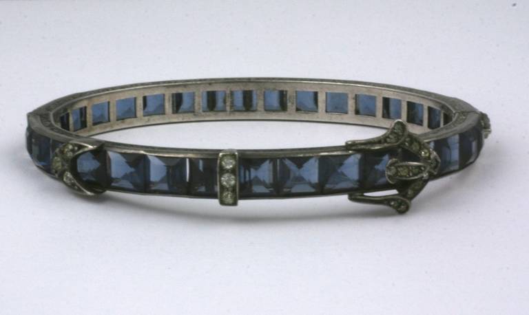 Art Deco Channel Set Bangle In Excellent Condition For Sale In New York, NY