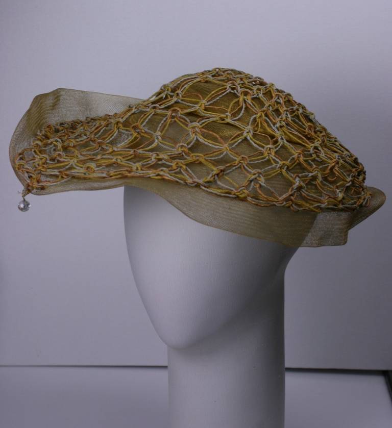 John Frederics New York - Chapeau à bordure en macramé Pour hommes en vente