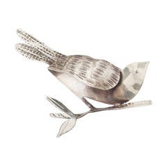 Retro Rebajes Sterling Modernist Bird Brooch