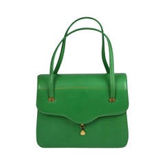 Charming Apple Green Leather Day Bag