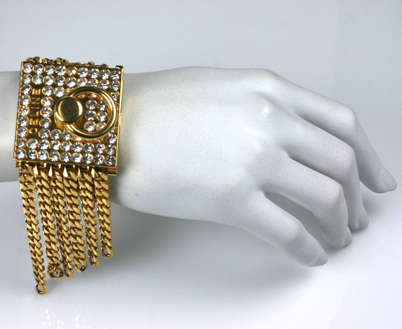 Amazing Celine Pave Padlock Bracelet For Sale 3