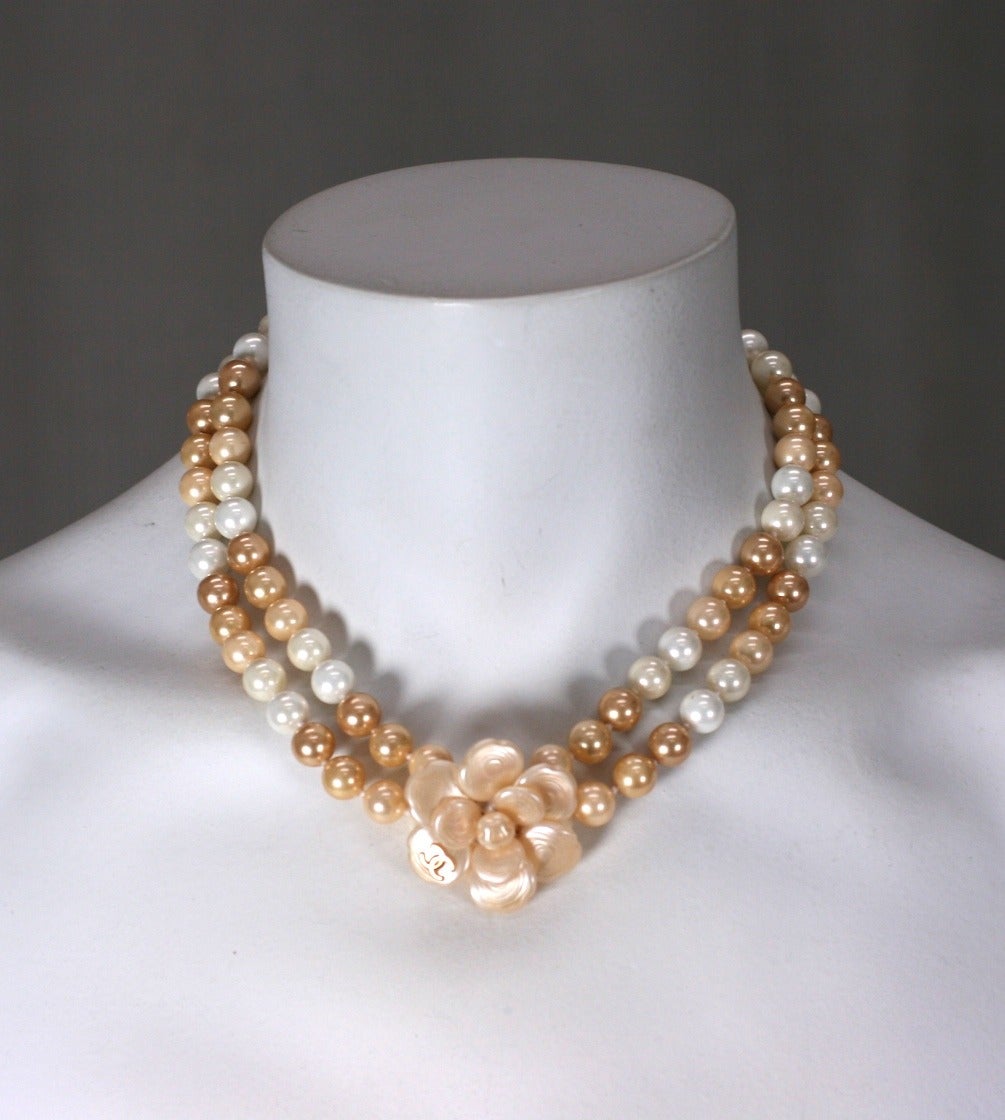 chanel camellia pearl necklace