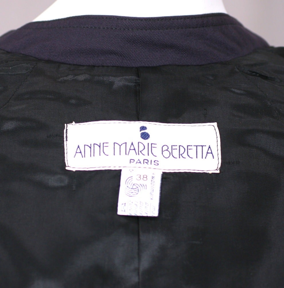 Anne Marie Beretta Wool Gabardine Jacket In Excellent Condition In New York, NY
