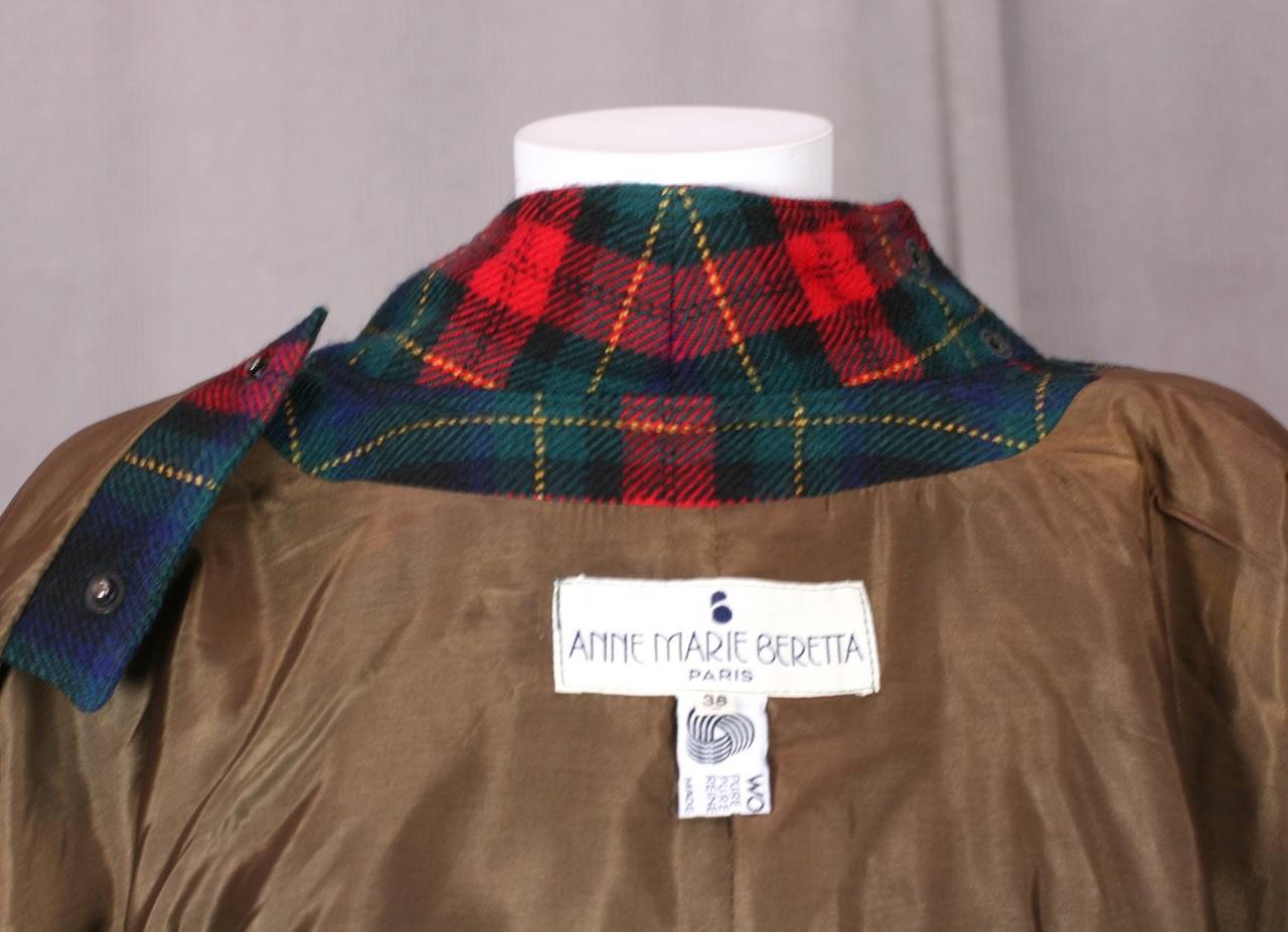 Purple Anne Marie Beretta Fitted Tartan Jacket For Sale