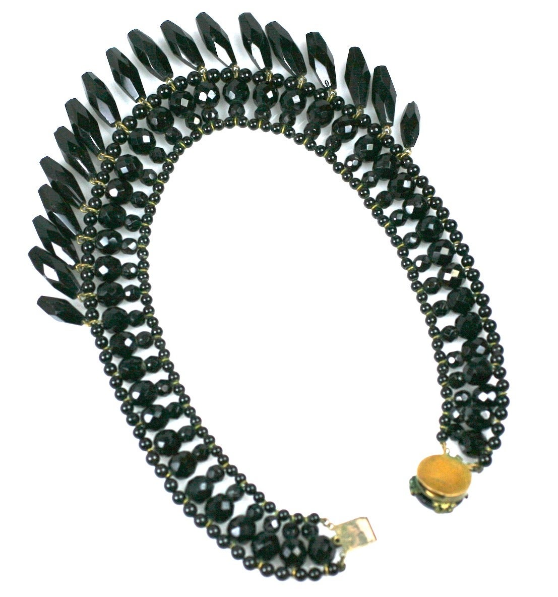 Elaborate Louis Rousellet Jet Collar In Excellent Condition For Sale In New York, NY