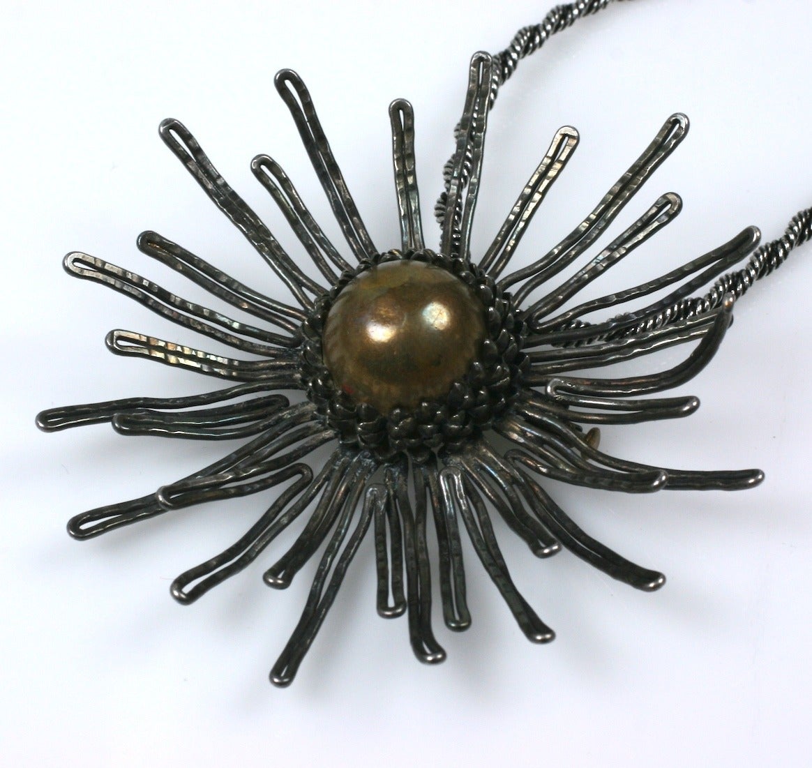 Modernist Roger Scemama Starburst Pendant Necklace For Sale