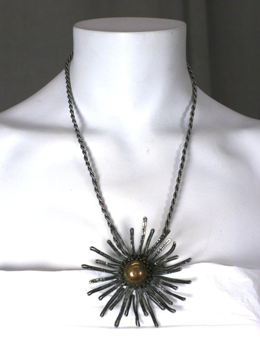Women's or Men's Roger Scemama Starburst Pendant Necklace For Sale