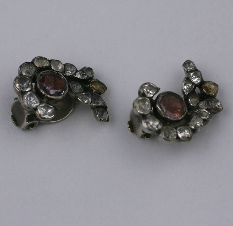 Early Georgian Paste Earrrings In Excellent Condition In New York, NY