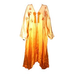 Antique Ombre Silk, Embroidered Edwardian Dressing Gown