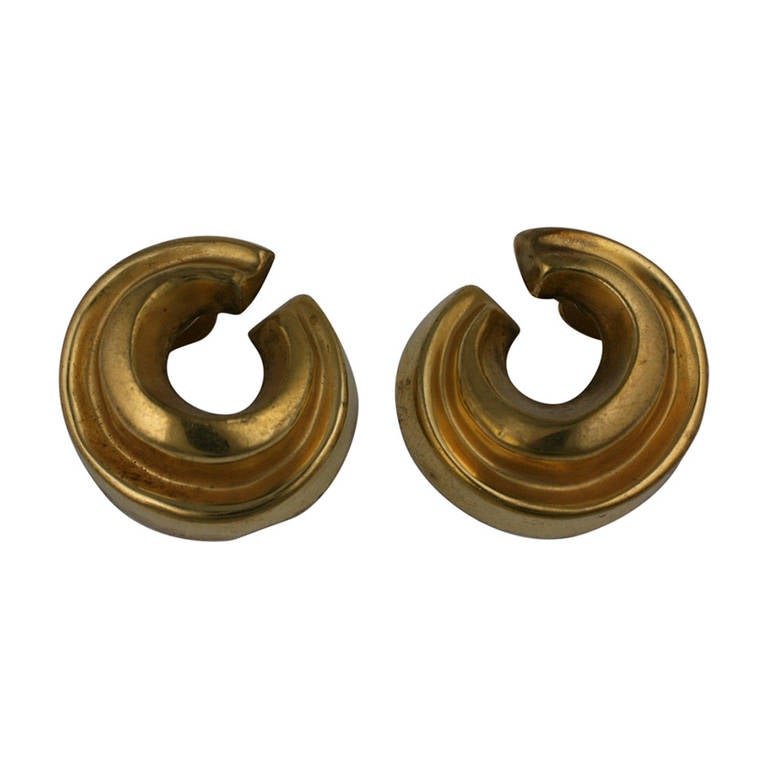 Vaubel Gilt Swirl Earrings